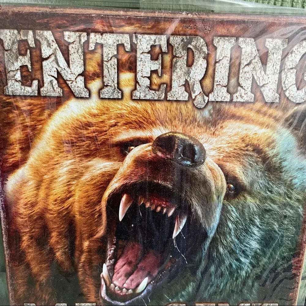 NEW Entering Man Cave Violators Will Be Mauled Bear Metal Sign
